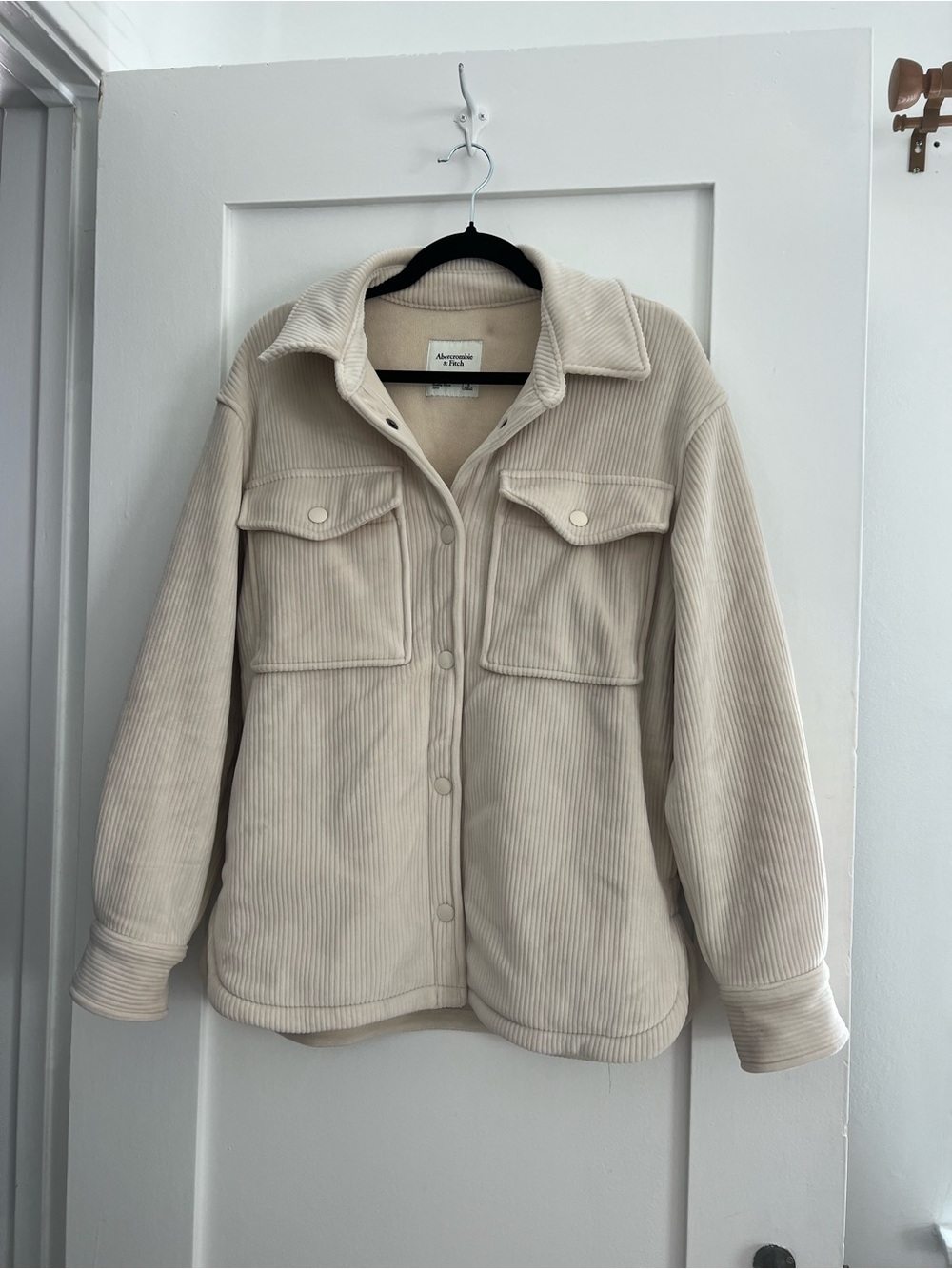 Abercrombie & Fitch Beige Corduroy Utility Jacket